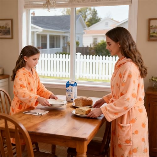 Image of V.&GRIN Girls Fleece Hooded Robe, Soft Unicorn Bathrobe for Kids 5-14 Years
