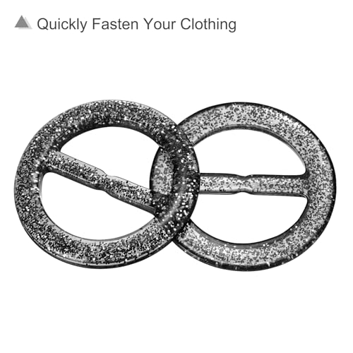 Image of uxcell Plastic Tee Shirt Clips, Round Bling Resin Scarf Ring Buckle, Fashion Tie Circle Clip