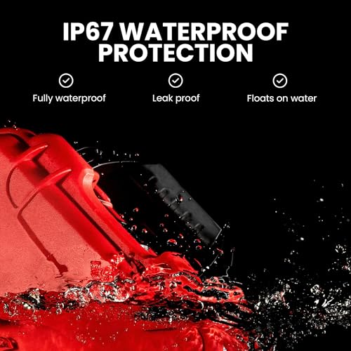 Image of NANUK 904 Waterproof First Aid Box Empty with Lid Organizer & Dividers - Durable Medical First Aid Organizer Case, IP67-Rated, Dustproof, Impact-Resistant, Floats (10.2 inch x 7.9 inch x 4.5 inch) - Red