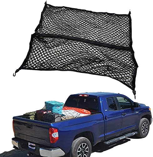 Cargo Net LKW Ladefläche Cargo Net Schwerlast-Netze für Pickup-Trucks mit Schnallen,kurzes LKW-Bett, StrapazierfäHig, für Pickup-Trucks mit Cam-Schnallen für Pickup Truck SUV Anhänger-Boot RV,Black
