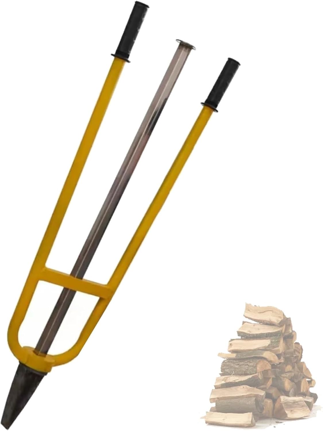 Manual Firewood Splitter, Inertial Handheld Log Splitting Tool, for Camping, Farm & Home Use, Wilderness Survival (L)