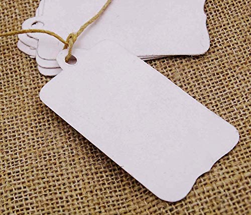 Étiquettes Forme Bonbonniere Mariage en Kraft et Liens en Jute