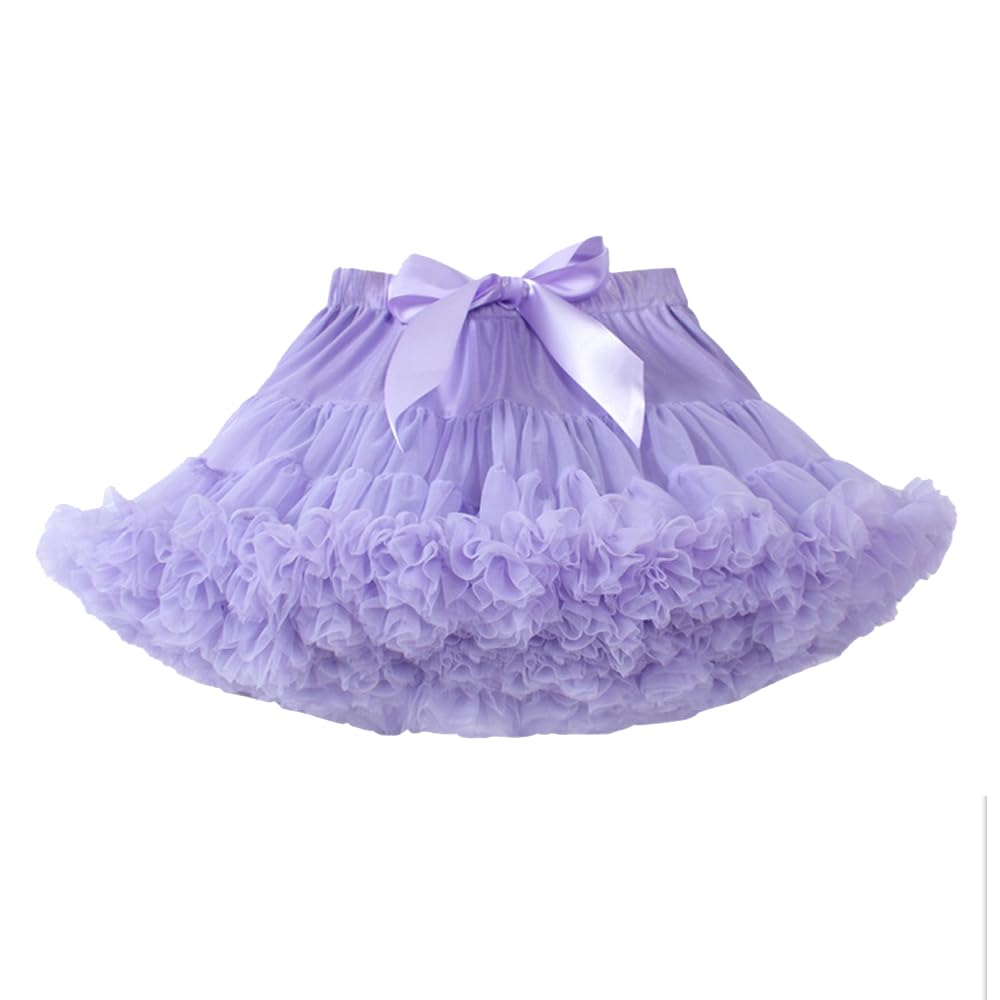 Odziezet Baby Girls Fluffy Pettiskirt Tutu Kids Ballet Party Dance Skirt Princess Tulle Bubble Skirt for Girls (0-10 Years) Purple