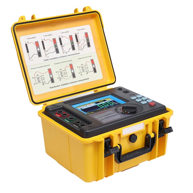 High Voltage Insulation Tester Insulation Resistance Tester with Insulation Resistance Range 0.005MΩ-10.0TΩ Rated Voltage 50V-5kV Voltage Monitor Function Instantaneous Discharge Function