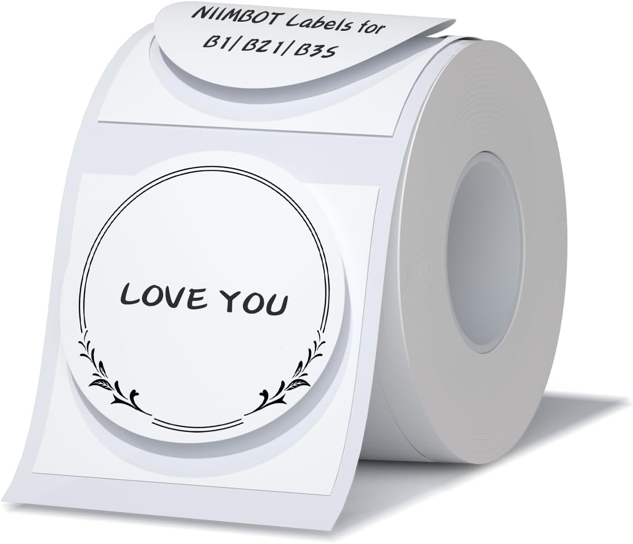 NIIMBOT Labels for B1 B21 B3S K3, Thermal Printer Labels 1.5" x 1.5"(38X38mm), Refill Round Labels for Spice Jar Labels, Gift Sticker Labels,Envelope Seals Stickers(Round White)