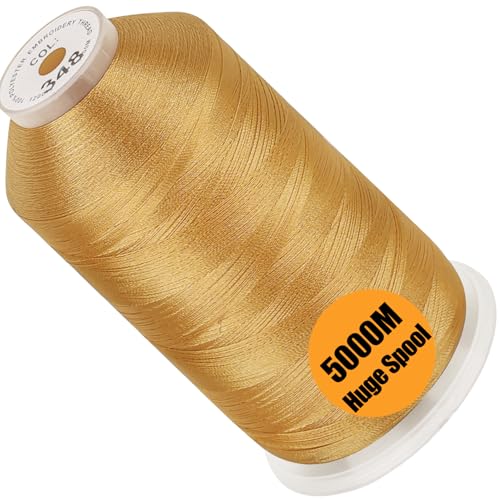 Image of New brothread - Single Huge Spool 5000M Each Polyester Embroidery Machine Thread 40WT for Commercial and Domestic Machines - Khaki