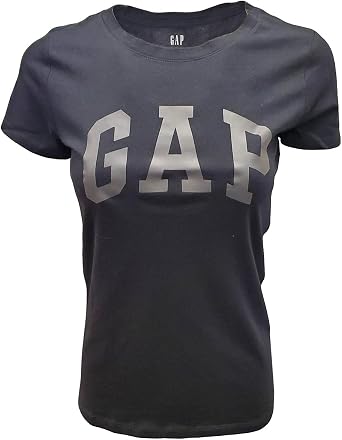 Gap Factory Gap Womens Logo T-Shirt Medium, Black Grey Logo