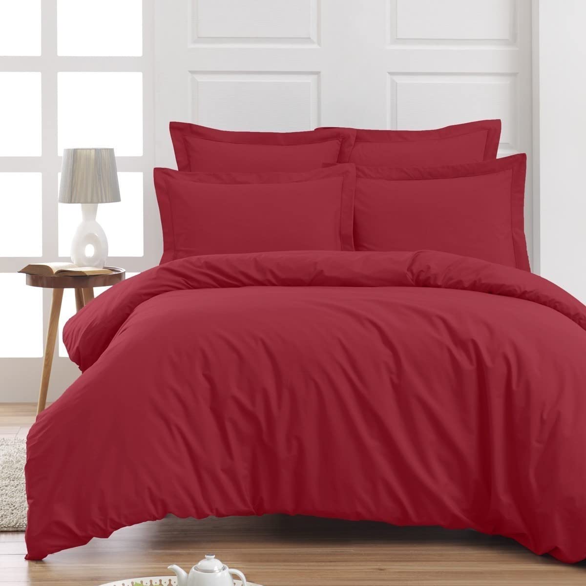 Sensei Maison Soft Percale Fitted Sheet 30 cm Soft Percale 80 x 200 cm Cardinal, 80x200 cm - Image 2