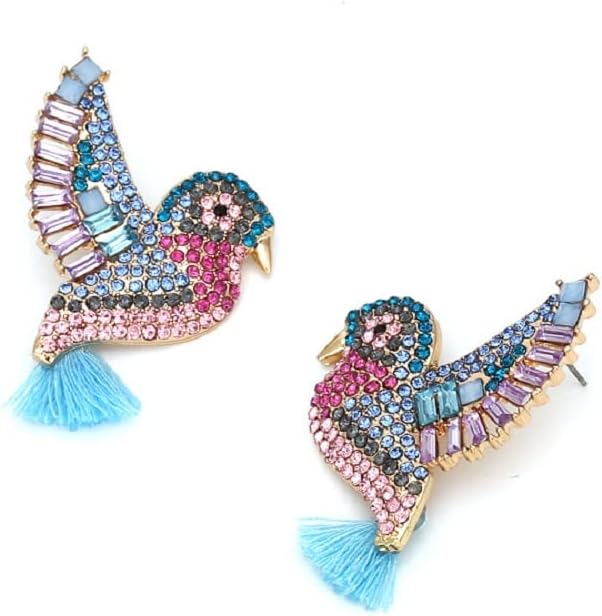 Bird Tassel Earrings for Women, Cute Bird Statement Earrings for Womens, Tropical Bird Dangle Earrings Hypoallergenic, Bohemian Hummingbird Drop Earrings, Cute Animal Earrings Studs - Image 4