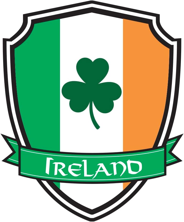 Ireland Irish Northern Ireland Belfast Tricolour Iron On Sew On Fabric Patch Embroidered Badge (Ireland Tricolour Shield)