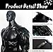 L'VOW Punk Feather Guard Costume for Men Adjustable Gothic Faux PU Leather Shoulder Armor Shrug with Buckle for Halloween Party Black