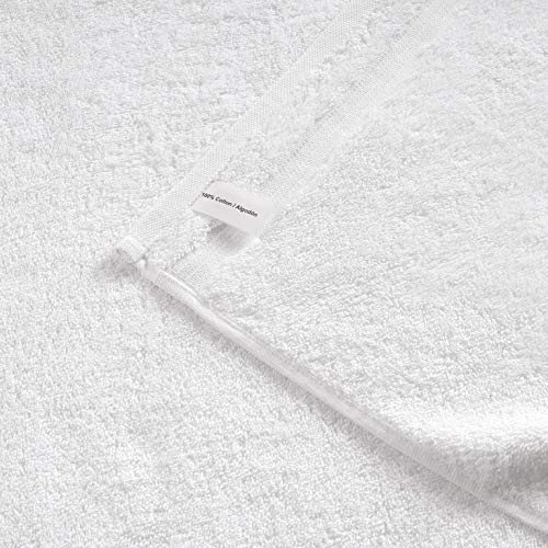 Qute Home Towel Set; 2 Bath Towels, 2 Hand Towels, and 4 Washcloths | Spa & Hotel Towels Quick Dry 100% Turkish Cotton Towel Sets for Bathroom, Shower Towel (White, Towel Set - Set of 8) - Thumbnail 2