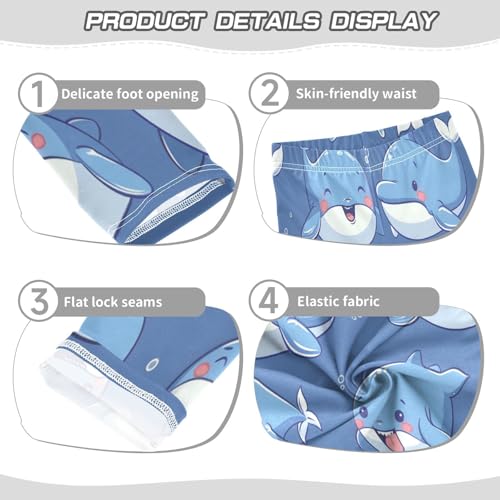 Bolaz Toddler Girls Leggings Printed Yoga Pants Leggings Cute Blue Whale for Kids3