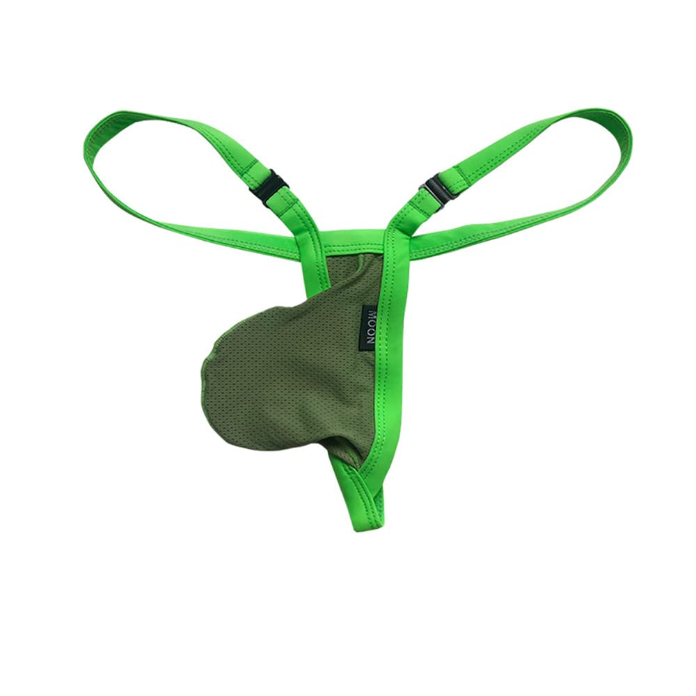COMLIFEMen's Smooth Silky Free Button U Convex G-String T-Back Thongs Underwear Mesh Under Panties