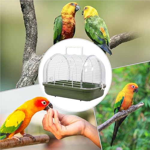 Cage pour petits oiseaux anti stress avec vision intégrale et poignée - 5