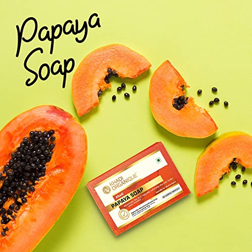 Image of Khadi Organique Natural Herbal Papaya Soap Pack of 3