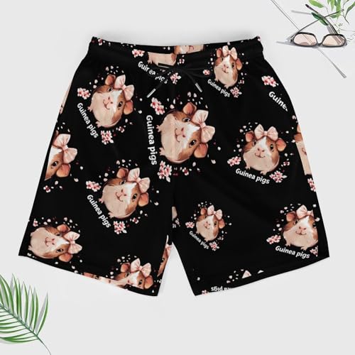 Guinea Pigs Cute Pets Mens Swim Trunks Quick Dry Beach Board Shorts with Pockets4