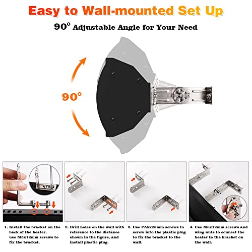 Outdoor Heater, Electric Infrared Patio Heater 1500W Wall-Mounted Garage Indoor/Outdoor Ceiling Backyard Decks Overheat Protection Ipx5 Waterproof Fast Heating Space Heater With Remote Control #TOP7