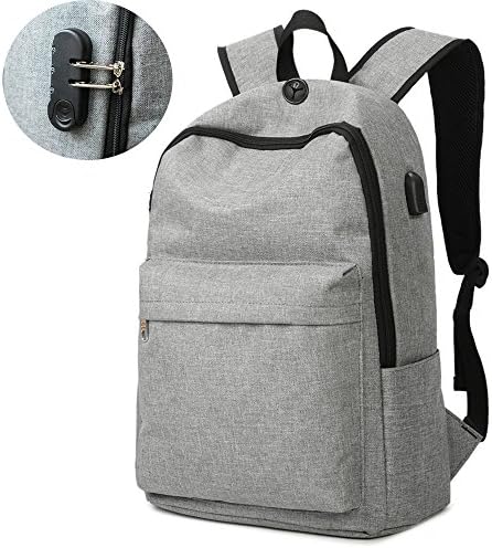 ORSIEC Business Water Resistant Laptop Backpack, Anti Theft Travel Computer Bag, College Slim Basic Traveling Backpacks with USB Charging Port and Lock for Men Women Work Fits 15 inch Laptop (Grey)