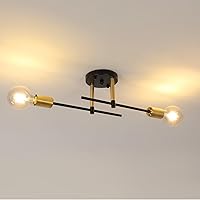 Vista 8 de Sputnik - Lámpara de techo semiempotrada con 2 luces Sputnik para dormitorio, comedor, baño, pasillo, sala de estar