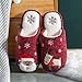 WNxiaobaozi Zapatillas De Casa Mujer Zapatillas De Navidad Peluche Peluche Caliente Señoras Rojas Lindo Santa Claus Alk Soft Bottom Zapatos Mujer Interior Dormitorio Femenino Cómodo Invierno,35,36
