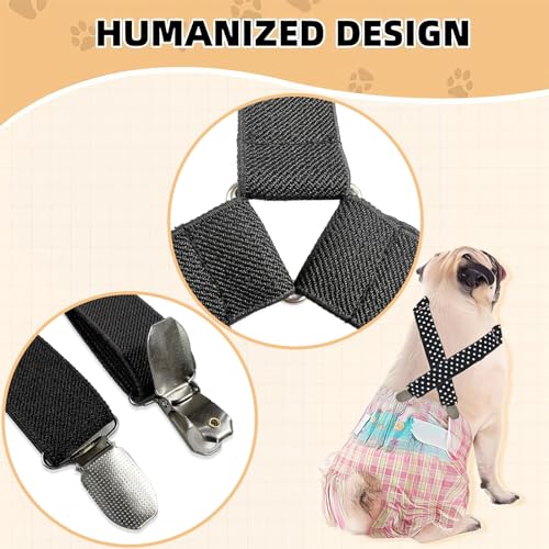 DHWEKU Pet Soft Hundewindel-Hosenträger,Hunde-Hosenträger,Hunde-Windelgeschirr,Hosenträger für Windeln,Welpen-Hosenträger,Bauchbänder,Haustier-Kleidung