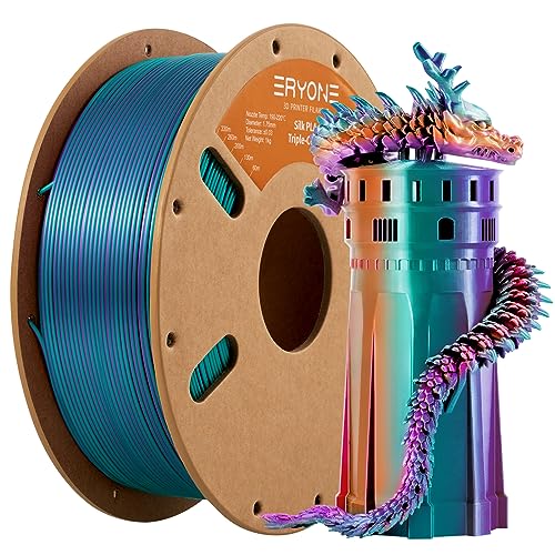 Image of ERYONE Silk Tri Color PLA Filament 3D Printer 1.75mm + /- 0.03mm, Multicolor Filament Tricolor PLA 1KG(2.2lbs) Cardboard Spool, Purple&Blue Purple&Burnt Orange
