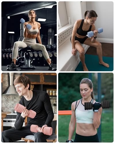 Image of YOTTOY Adjustable Dumbbell Set of 2, 4-in-1 Hand Weights for Women at Home, Compact Free Weights Dumbbells Set with Soft Grip and Base, 2-5 lbs Each for Home Gym