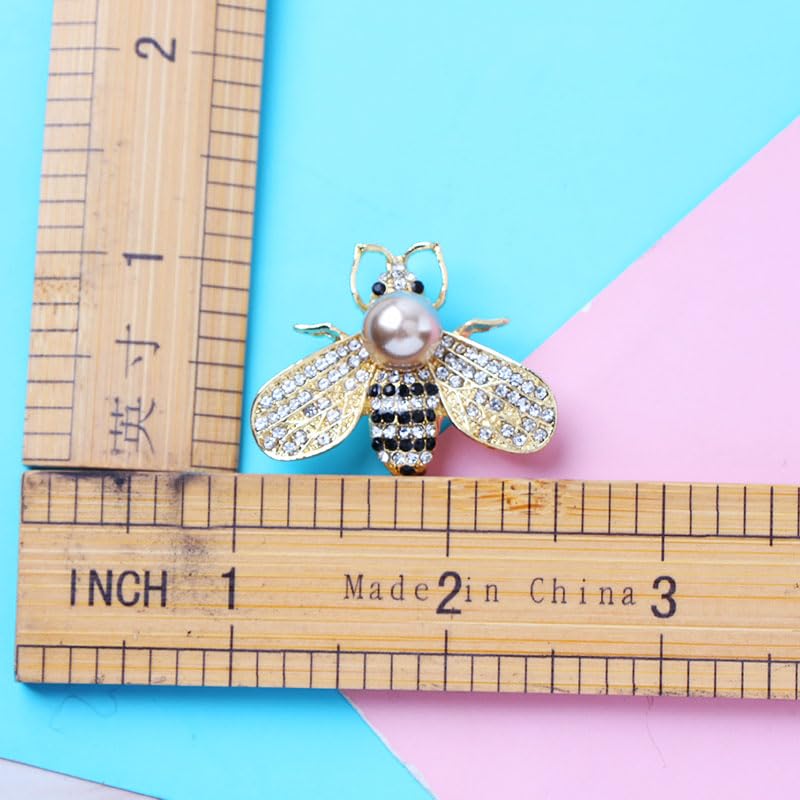 2Pcs Fashion Rhinestone Leopard Brooch and Crystal Bee Brooches Insect Animal Pin Brooch Pin Accessories2