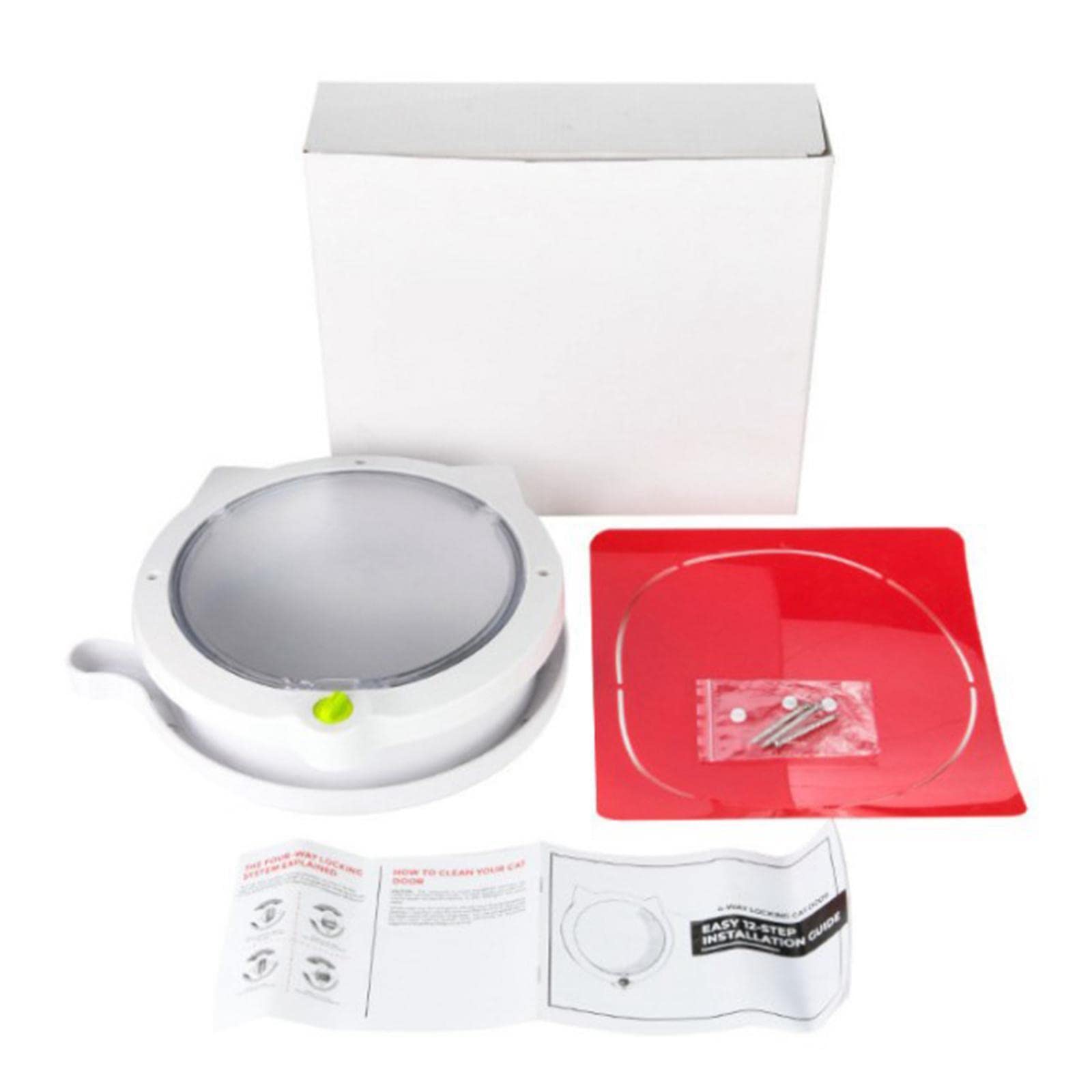 Porte pour Chat Pass Trappe Animaux Passage Litière Système de Fermeture Aimantée Installation Discrète Adaptée Aux Propriétaires D'Appartements