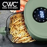 COOK WITH COLOR Colorful 1200W 4Qt Air Fryer: Glass Basket, Dishwasher Safe, 60min Timer, 6 Presets, Temp Control 175F-400F, 4 QT, Dark Sage
