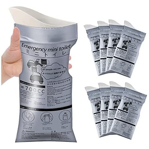 Moodooy Disposable Emergency Urinal Bag, 8 Pack Portable Camping Pee Bags, Travel Pee Bags, Traffic Jam Emergency Portable Urine Bag, Vomit Bags, for Men Women Kids Patient Cover