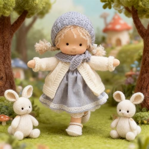 Muñeca Waldorf hecha a mano, 12 pulgadas miniatura 2