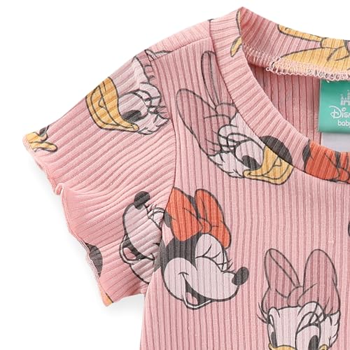 Disney Baby Lilo and Stitch Minnie Mouse Winnie The Pooh Girls Peplum T-Shirt and Shorts Outfit Set for Newborn and Infants - Image 4