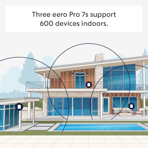 Image of Amazon eero Pro 7 (3-pack) with Amazon eero Outdoor 7 (1-pack) mesh wifi system