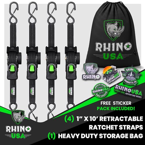 Rhino Usa RETRACTABLE-RATCHETS Ratchet Tie Down Straps thumb #4