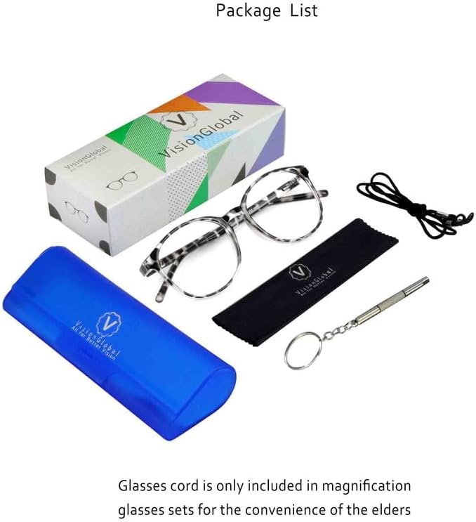 VisionGlobal Blue Light Blocking Glasses for Women/Men, Anti Eyestrain, Computer Reading, TV Glasses, Stylish Oval Frame, Anti Glare(Leopard,+2.00 Magnification) - Image 7