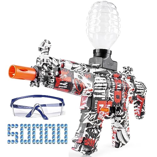 Gel Blaster, Electric Gel Blasters with 50000 Ammunition and Goggles, Automatic Shooting Toy for Kids and Adults Outdoor Team Shooting Games Gifts, Aged 12+