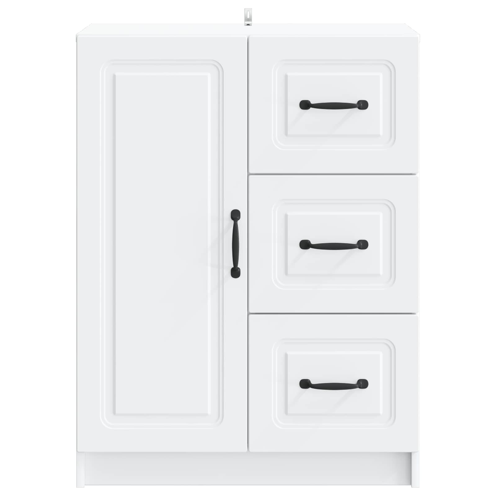 Credenza con 3 cassetti e anta, colore bianco, 66 x 34,5 x 87 cm