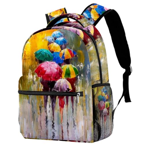 Sac à dos d'école avec rangement parapluie de pluie résistant pour ados et filles