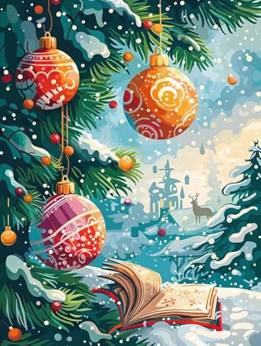Peinture numéro adulte hiver kit acrylique diy 100x130cm