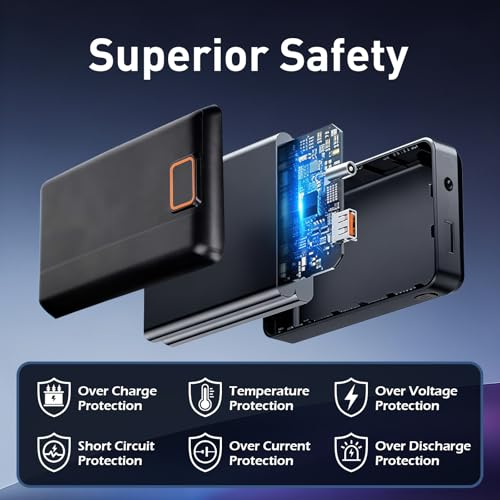 Image of Diweez 16000mAh Heated Vest Battery Pack, 7.4V /5V Power Bank with LED Display for Heated Apparel, Vest, Jackets, Pants, Heated Blanket, Portable Charger with DC /USB-A /USB-C Output and Type-C Input