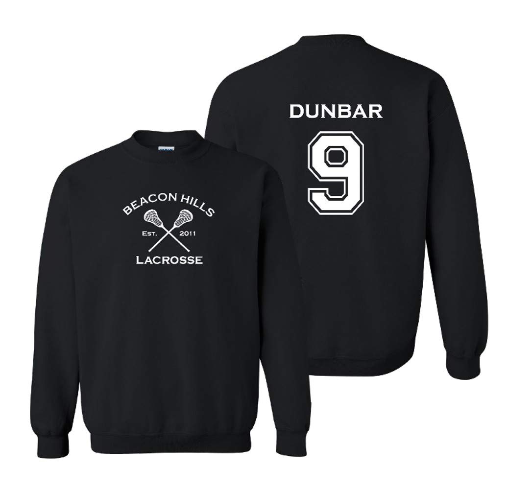 Studio 9Thirty3 Adult Dunbar 9 Beacon Hills Lacrosse 2-Sided Crew Neck Pullover (XX-Large, Black)