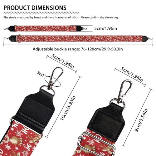 Image of Talayituse Christmas Deer Snowflake Print Shoulder Strap Wide Purse Bag Strap Adjustable Replacement Belt Luggage Crossbody Shoulder Bag Strap for Women Girls