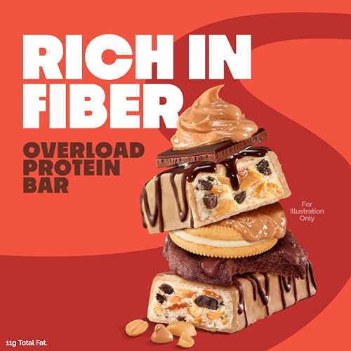 Quest Nutrition Overload Protein Bars, Nutty by Nature Flavored Protein Bars, 20g Protein, 1g Sugar, 3g Net Carbs, Gluten Free, 12 Count - Image 4