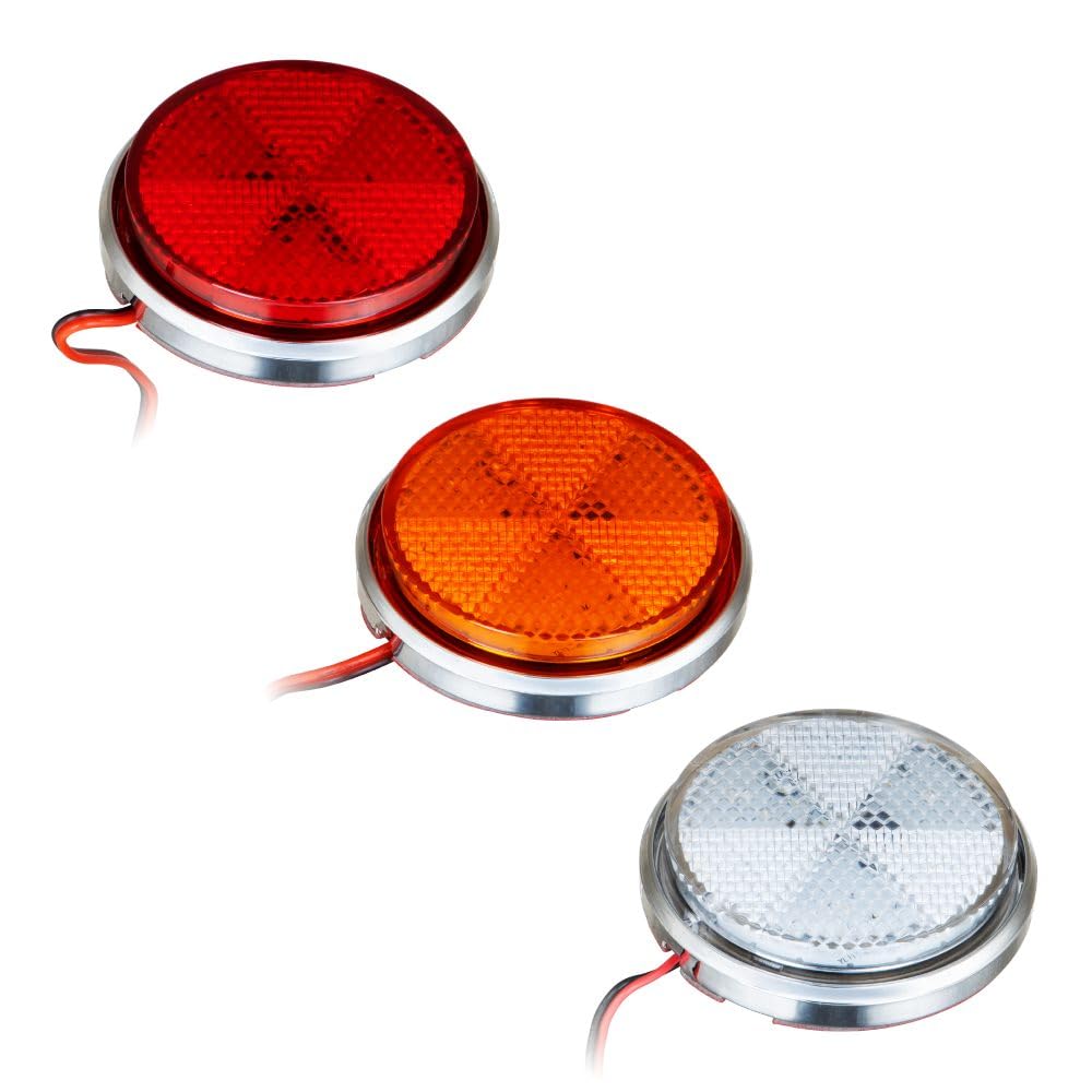 Amazon | トラック用 丸型 LED リフレクター NEO 24V 丸型反射板 (C