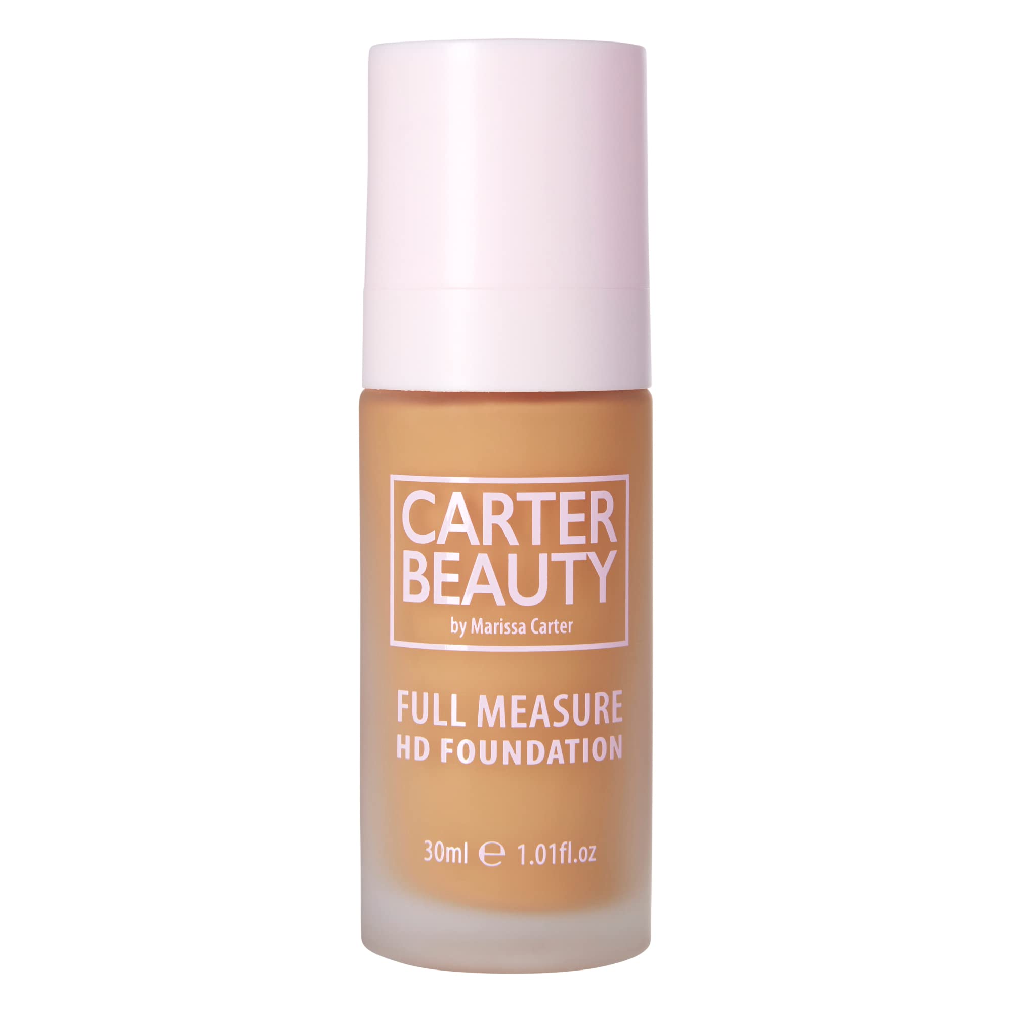 Carter Beauty Full Measure HD Foundation - Lightweight, Full Coverage Matte Formula - Water-Based Super Soft Skin Perfector - Vegan And Cruelty Free, Paraben And Sulfate Free - Sticky Toffee - 1.01 OZ