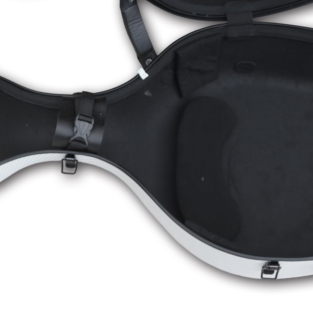 Custodia rigida in fibra di carbonio composita per violoncello 4/4 con ruote resistenti e cinghie per zaino, design a sospensione, manico integrato, guscio rigido impermeabile, peso 4 kg