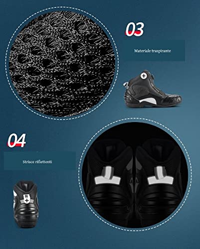 Motorcycle Riding Boots – Non-Slip, Breathable Shoes for Bikers - Black 7.5