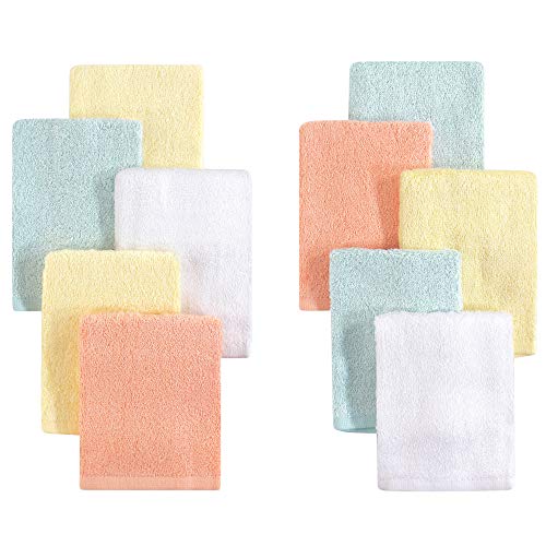 Image of Little Treasure Unisex Baby Rayon from Bamboo Luxurious Washcloths, Yellow Peach 10-Pack, One Size